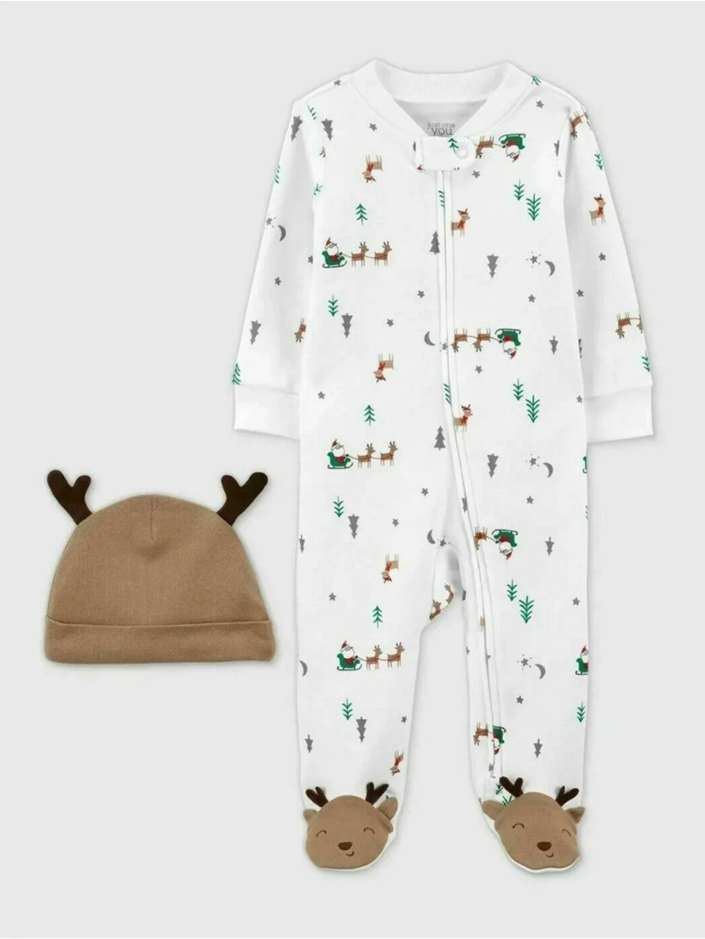CARTER’S REINDEER SLEEP N’ PLAY SLEEPER- WHITE VARIOUS SIZES (NEW WITH TAGS) A2